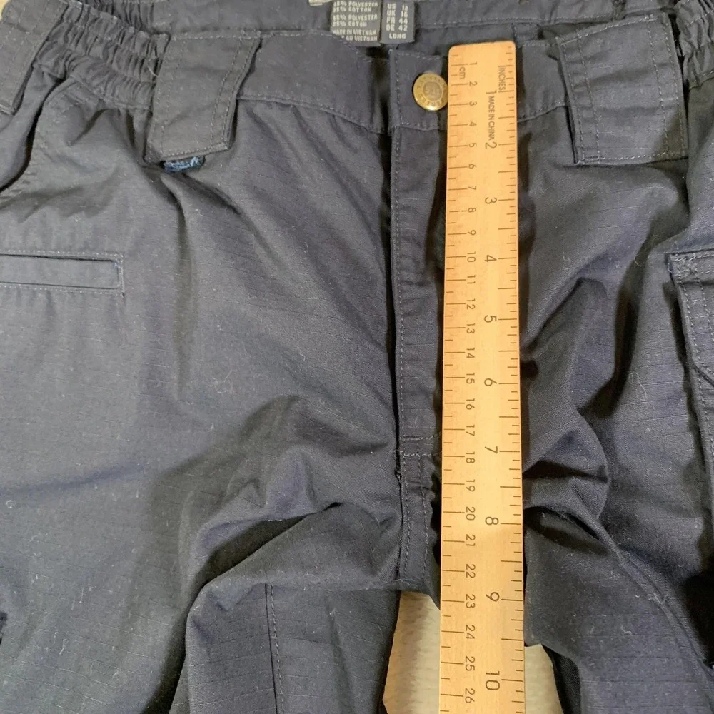 5.11 Tactical Cargo Pants Womens 12 Long Navy Blue Elastic Waist Twill‎ Workwear